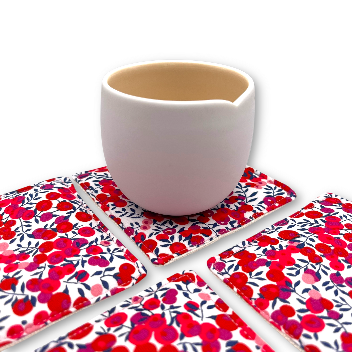 Fabric Coasters (Set of 4) - Liberty Wiltshire Red