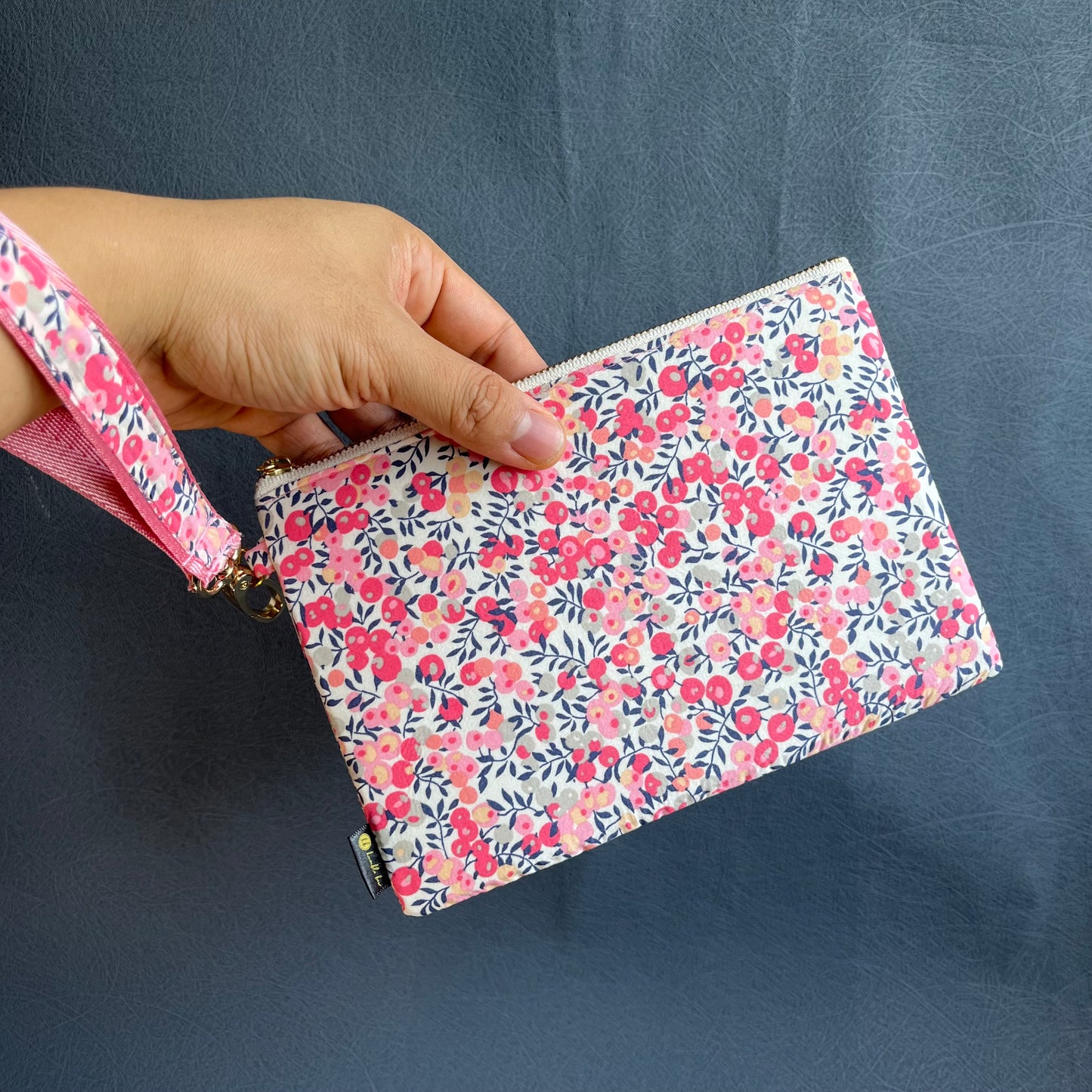 Wristlet Zip Pouch - Liberty Wiltshire Pink