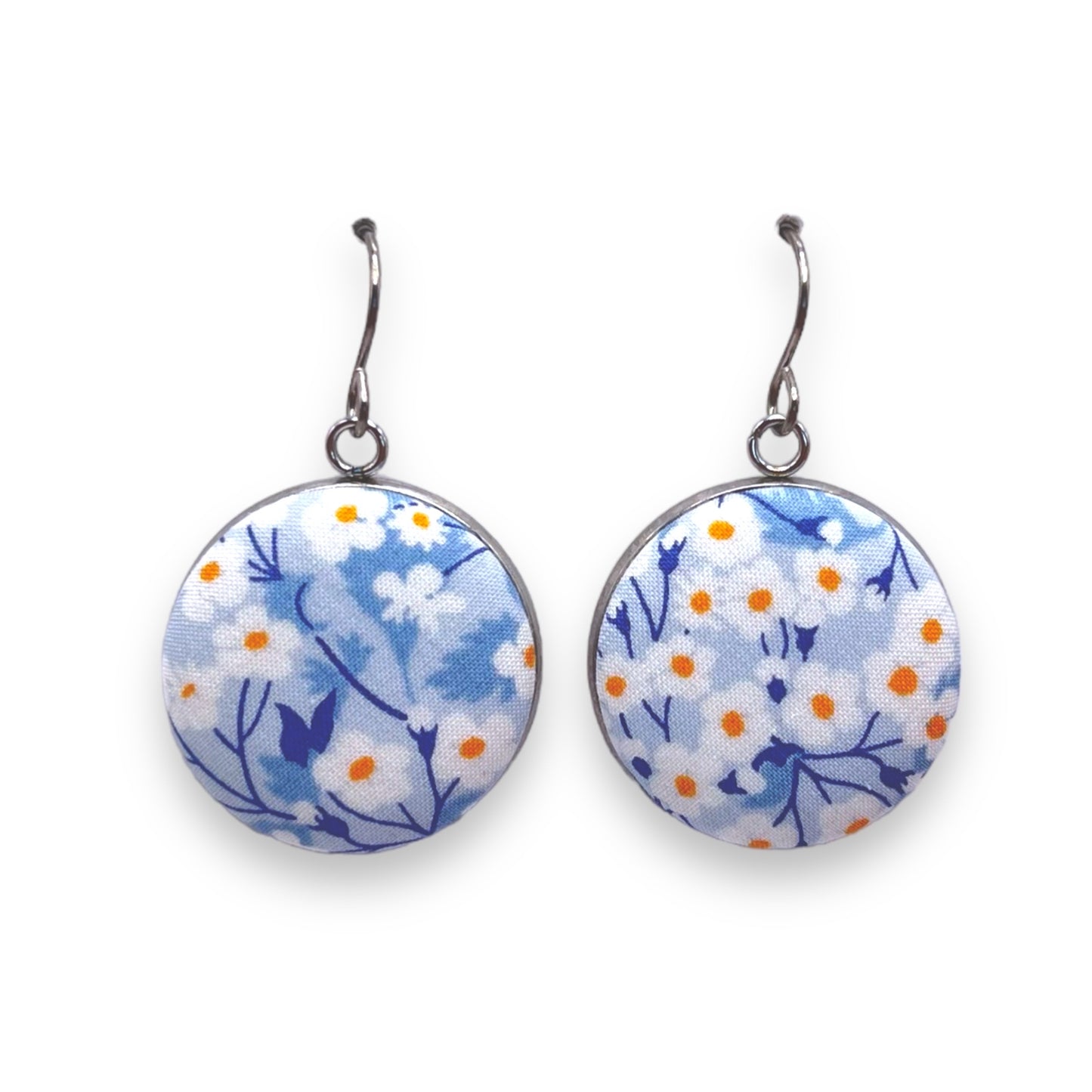 Button Earrings - Liberty Mitsi Valeria Blue