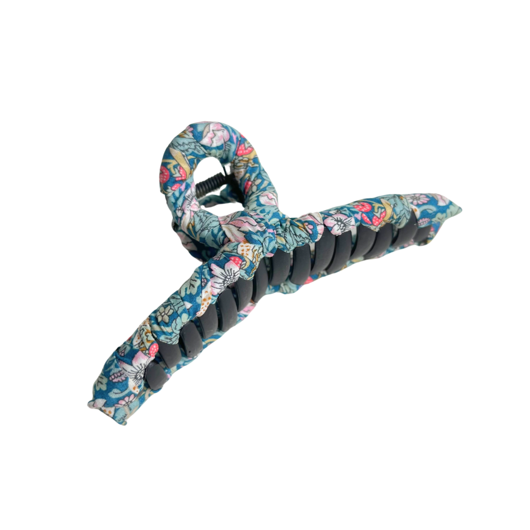 Loop Hair Claw - Liberty Strawberry Thief Teal