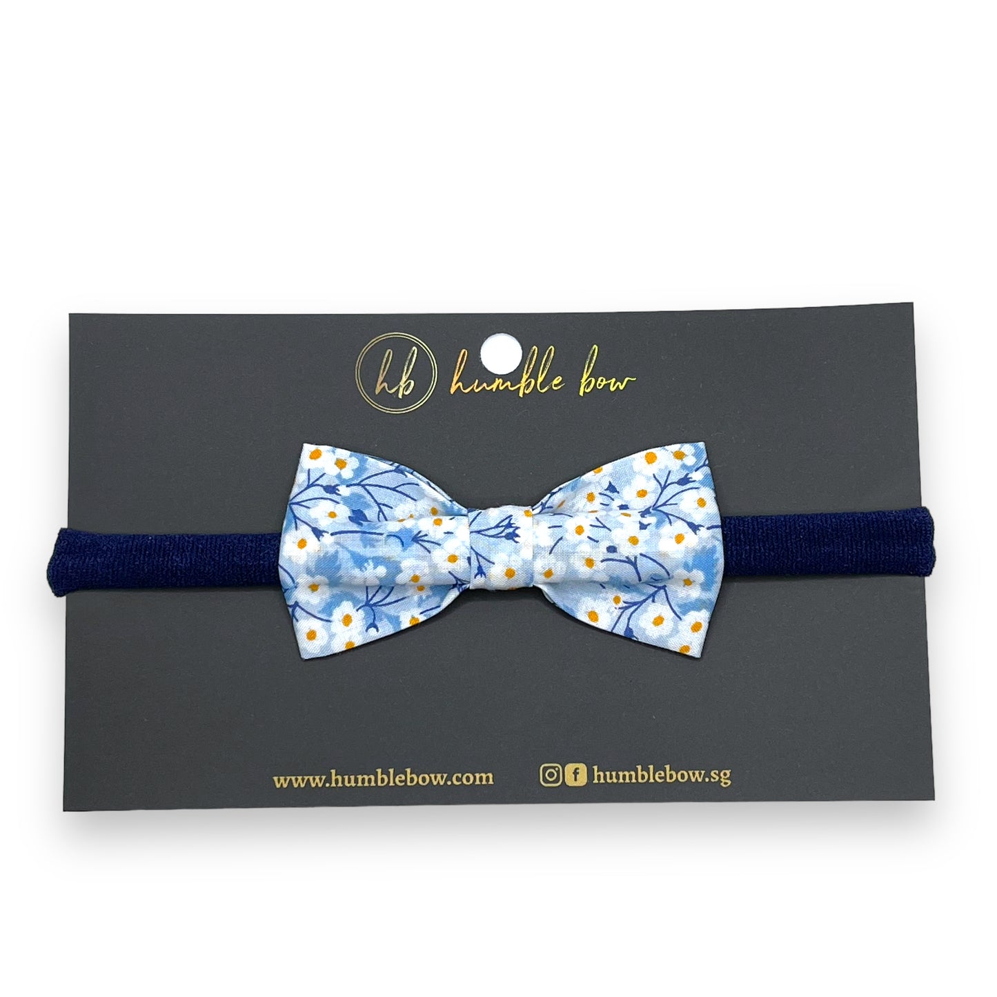 Baby Bow Headband - Liberty Mitsi Blue
