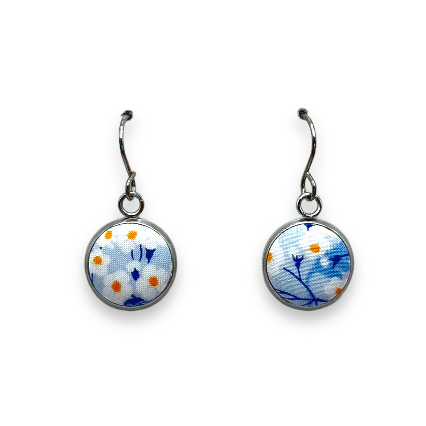 Button Earrings - Liberty Mitsi Valeria Blue