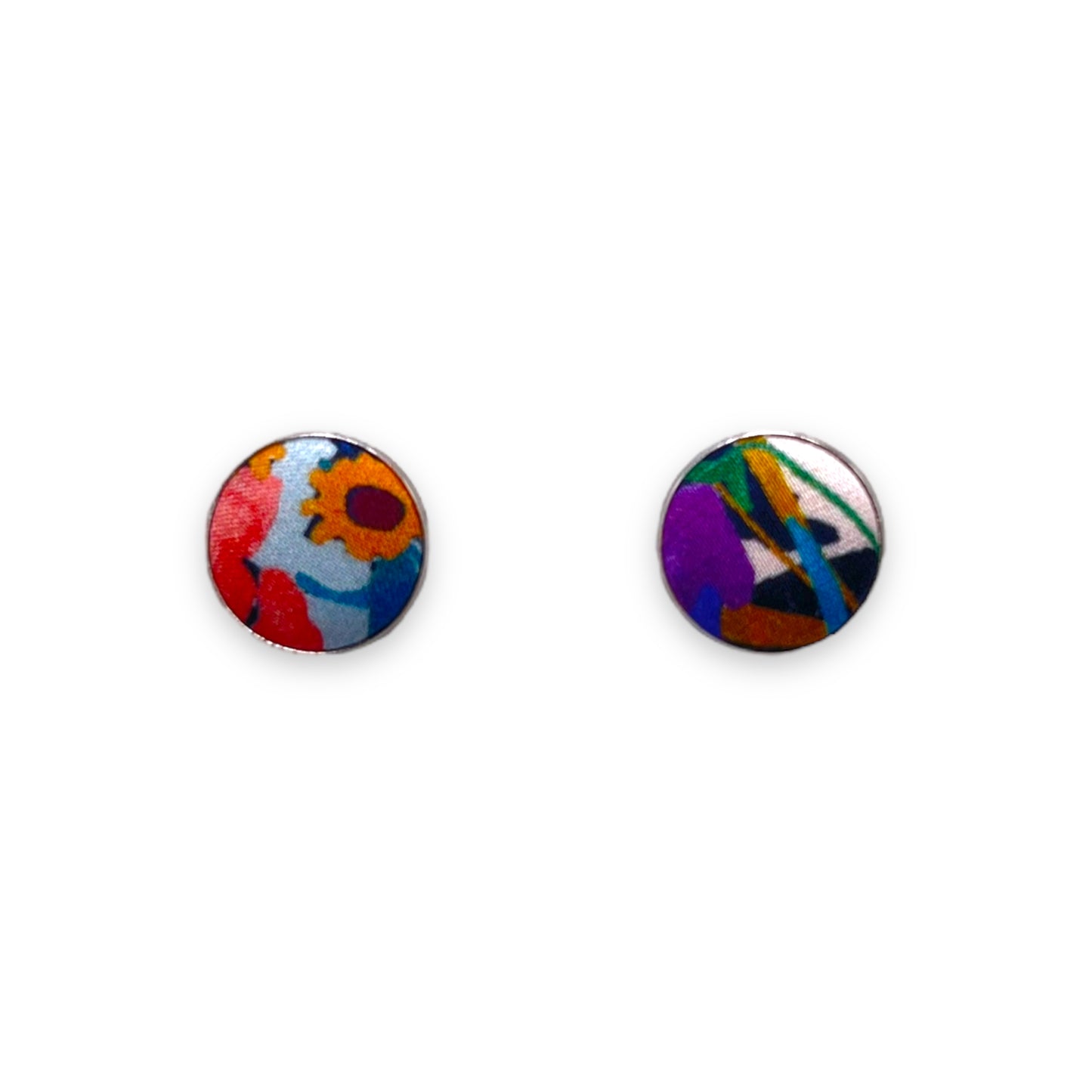 Button Earrings - Liberty Wildflower Meadow