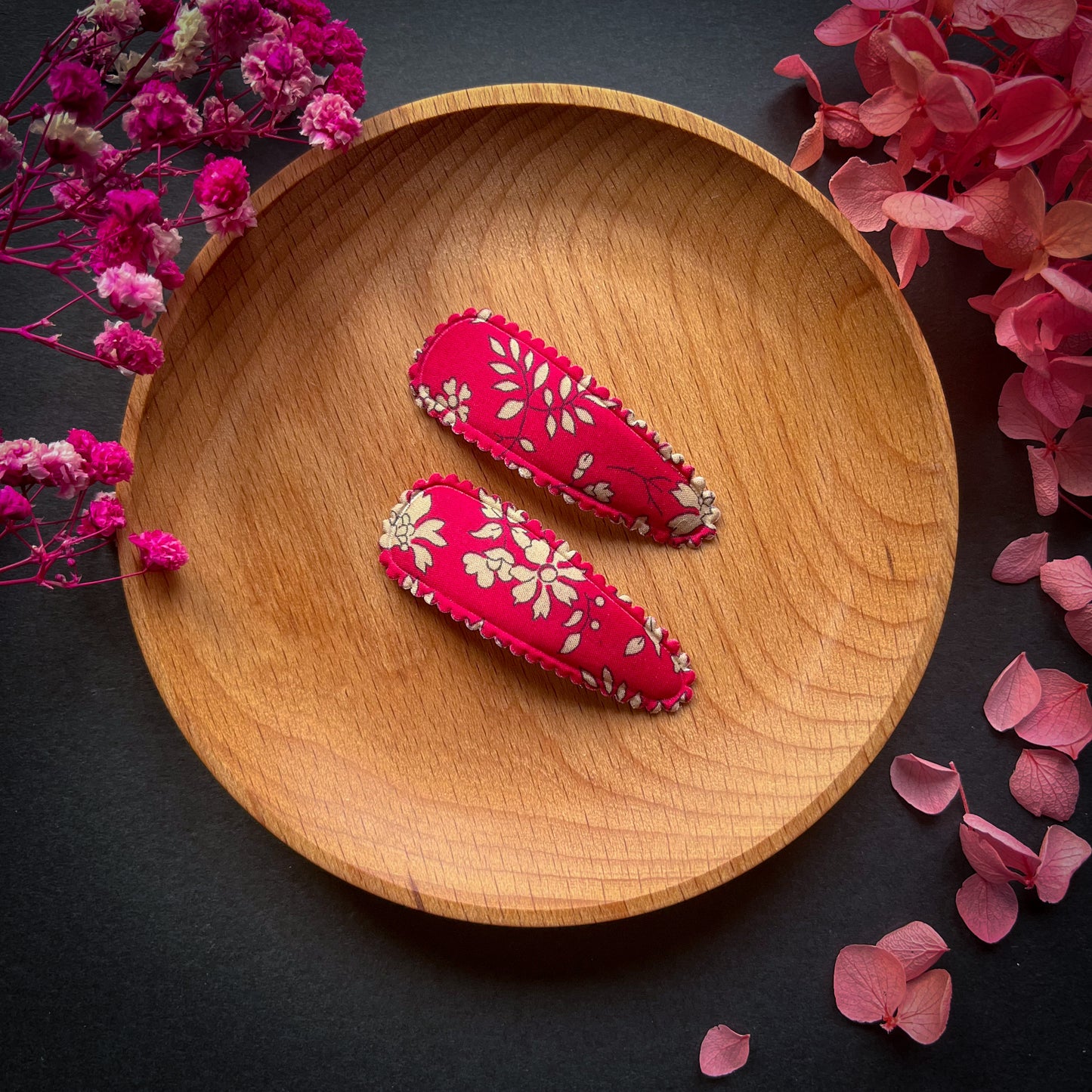 Snap Hair Clips - Liberty Capel Red