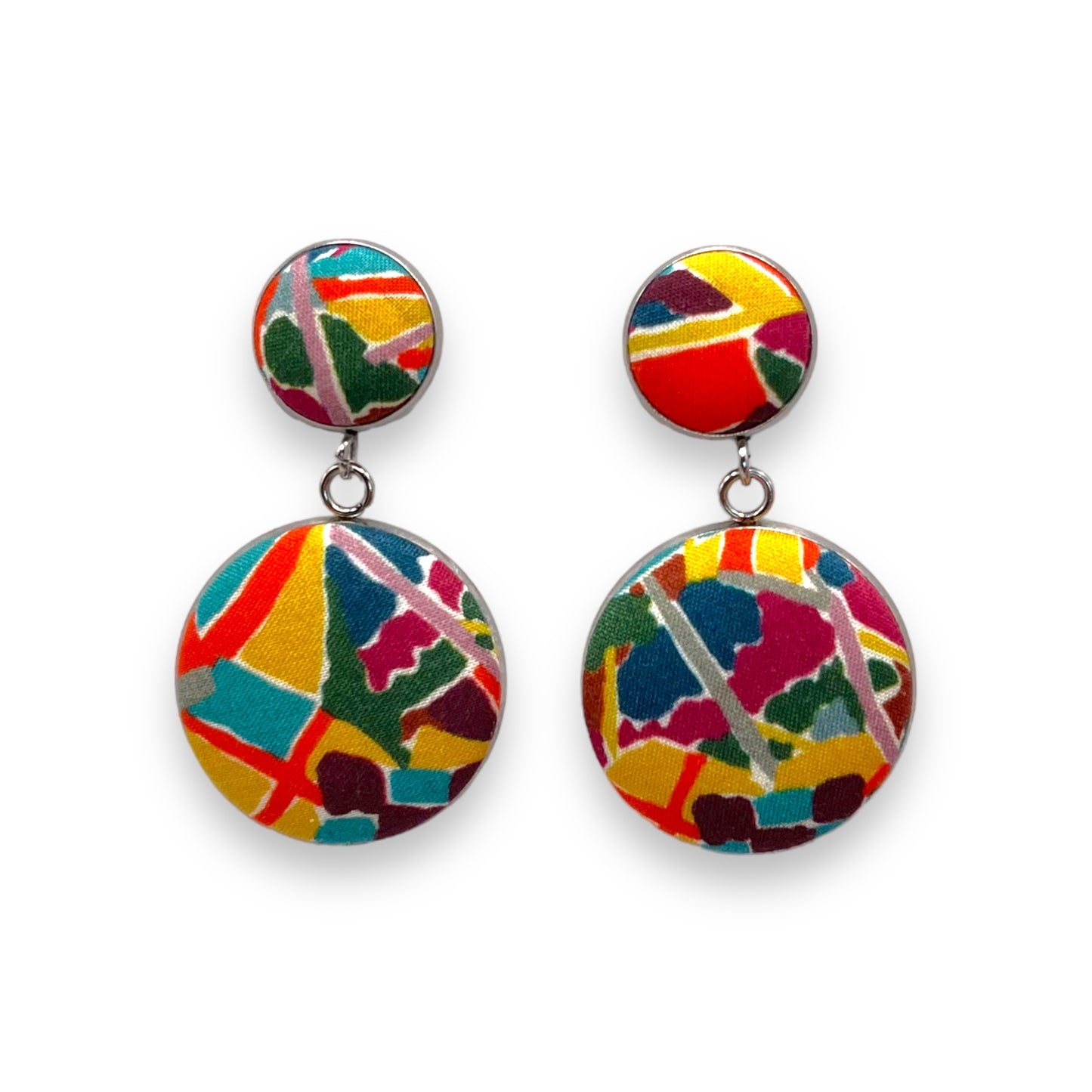 Button Earrings - Liberty Sail Party