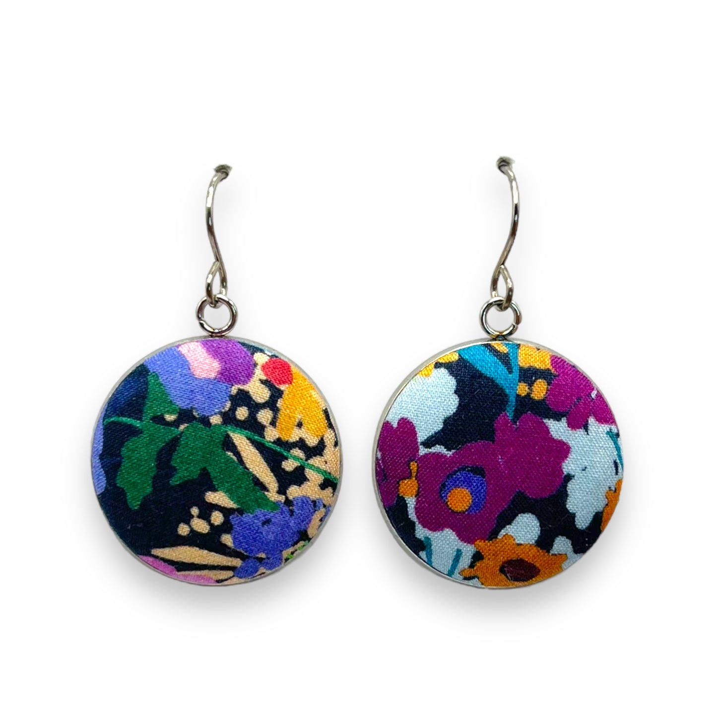 Button Earrings - Liberty Wildflower Meadow