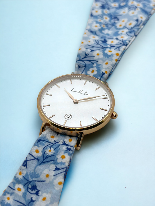 Classic White Watch - Liberty Mitsi Blue