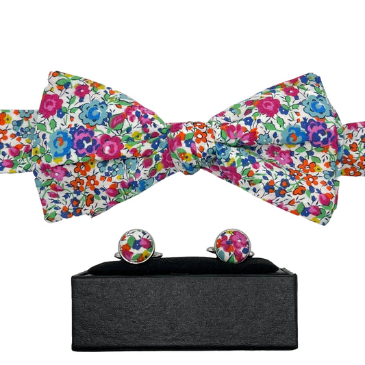 Bow Tie & Cufflinks Matching Set - Liberty Emma & Georgina