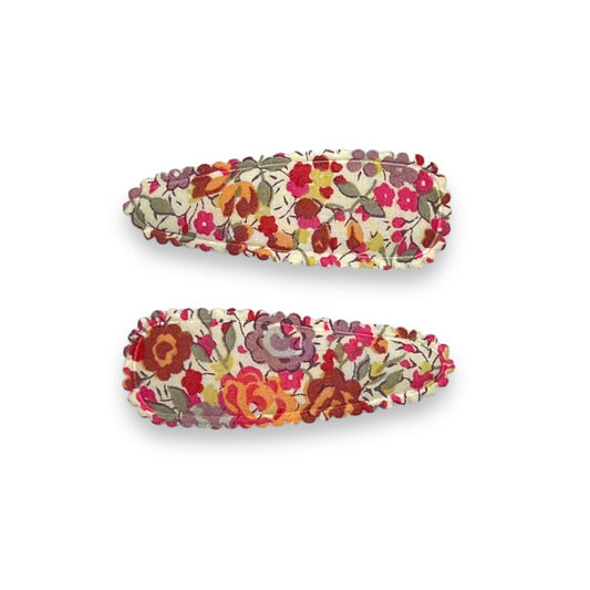 Snap Hair Clips - Liberty Emma & Georgina Burgundy