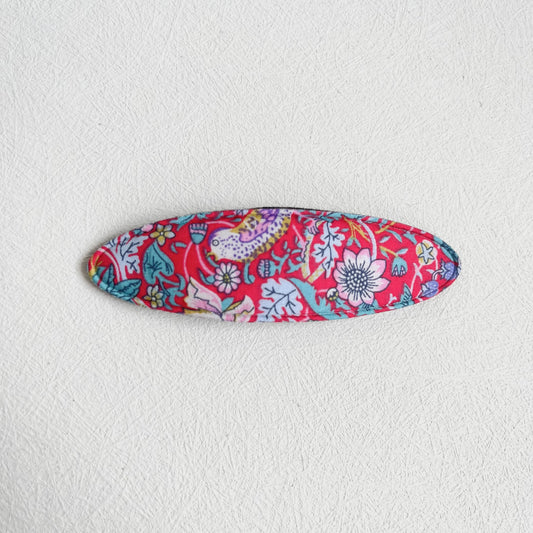 Large Snap Hair Clip - Liberty Strawberry Thief Red