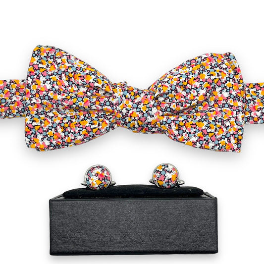 Bow Tie & Cufflinks Matching Set - Liberty Pepper
