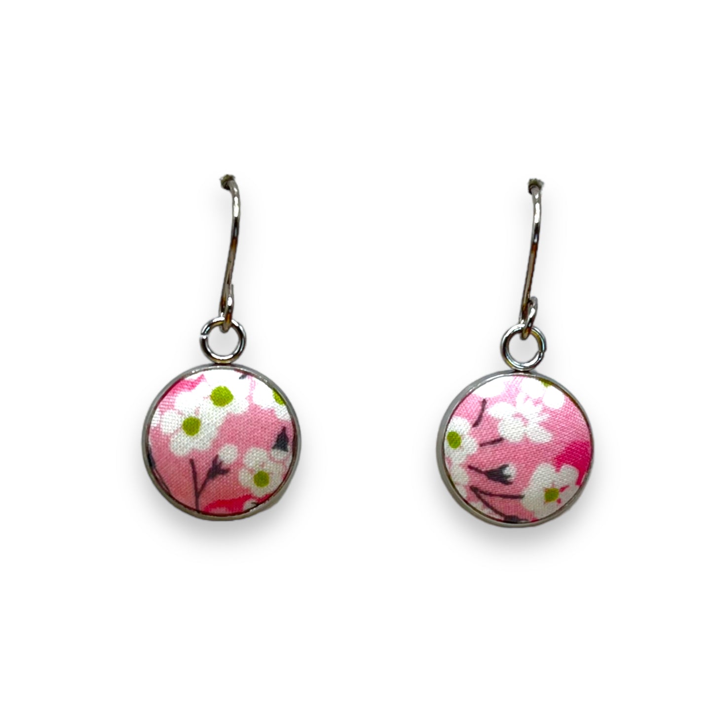Button Earrings - Liberty Mitsi Valeria Pink
