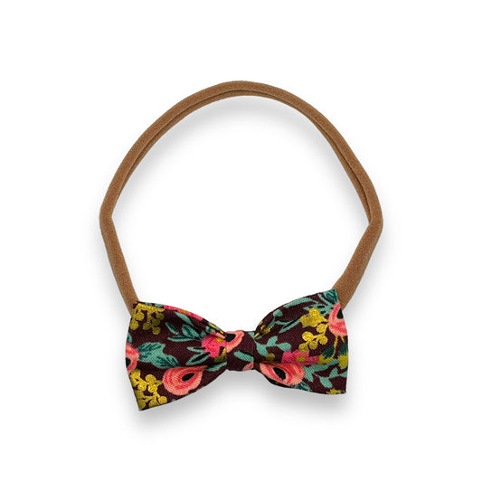 Baby Bow Headband - Rosa Burgundy