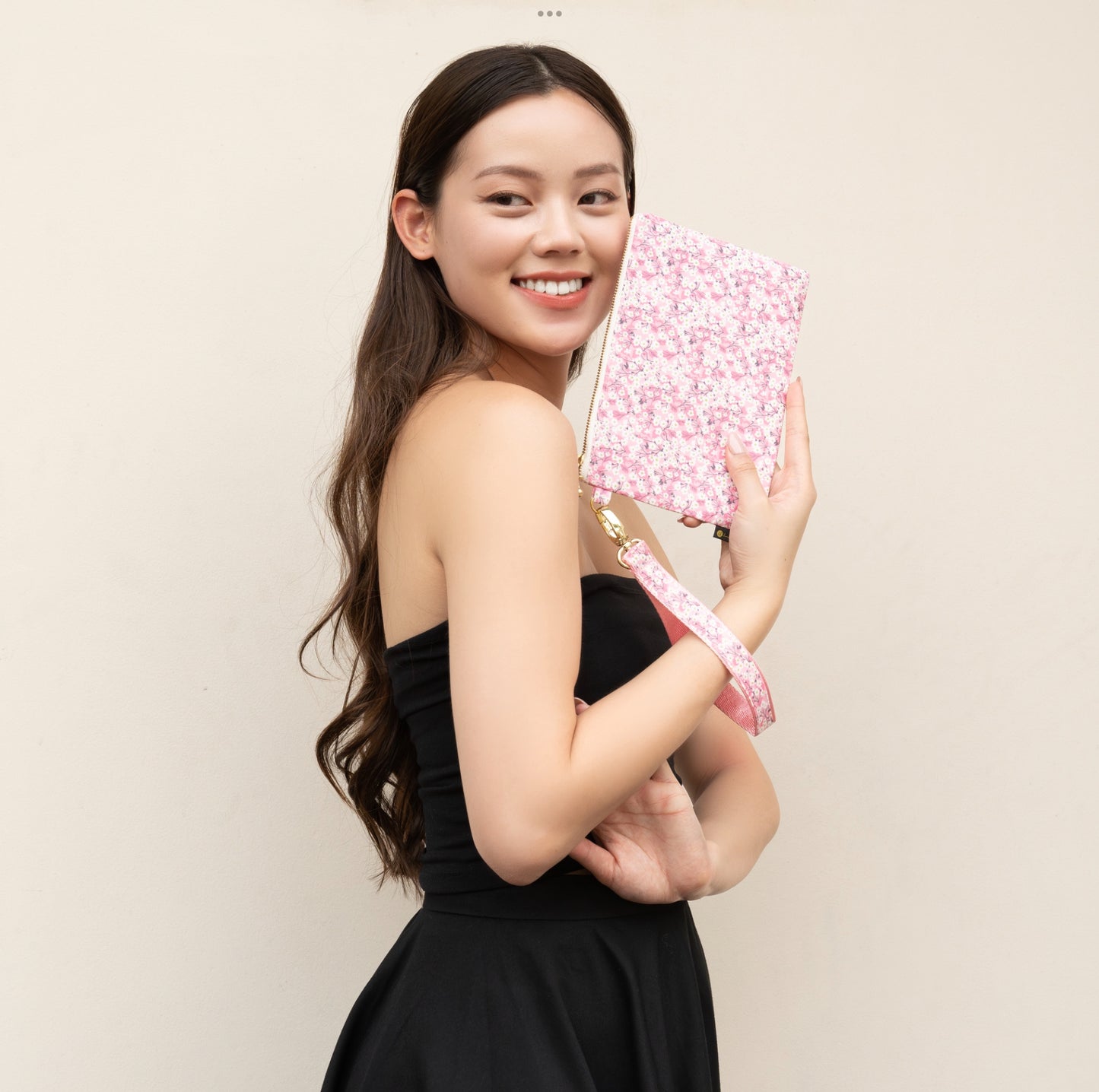 Wristlet Zip Pouch - Liberty Mitsi Pink
