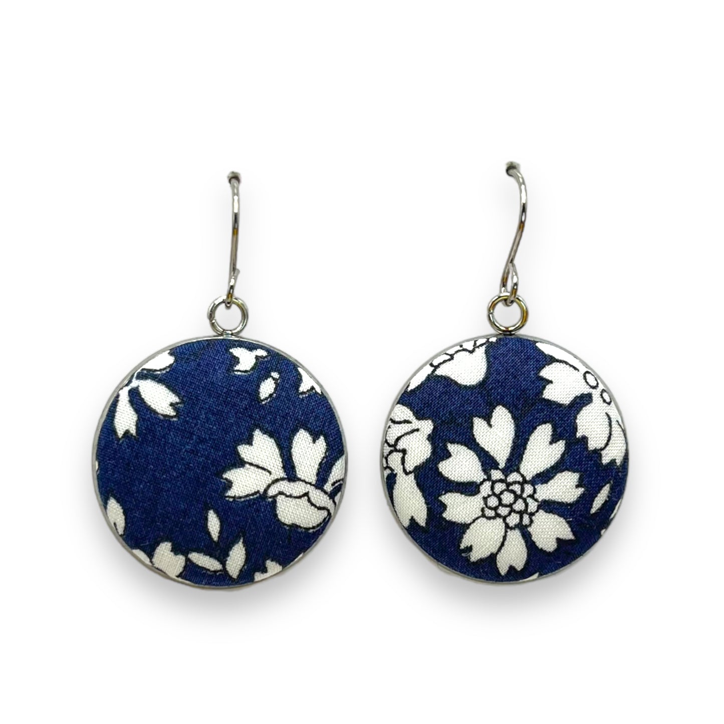 Button Earrings - Liberty Capel Royal