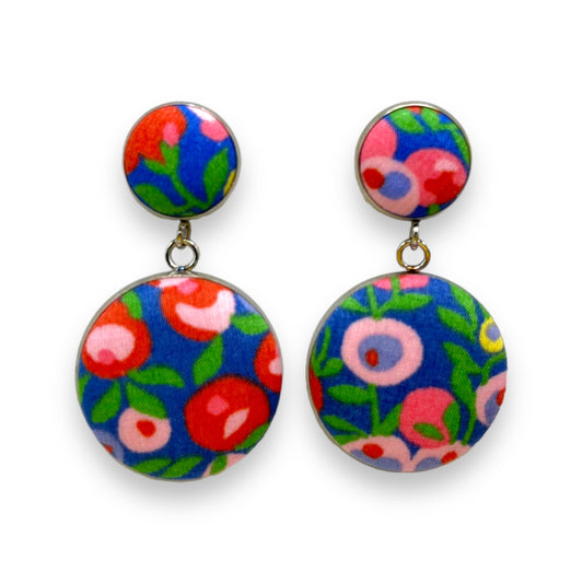 Button Earrings - Liberty Wiltshire Garden