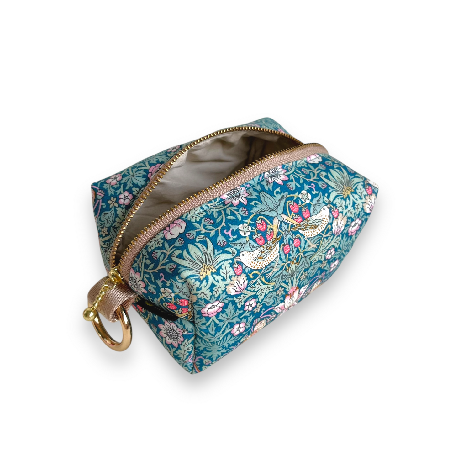 Box Pouch - Liberty Strawberry Thief Teal