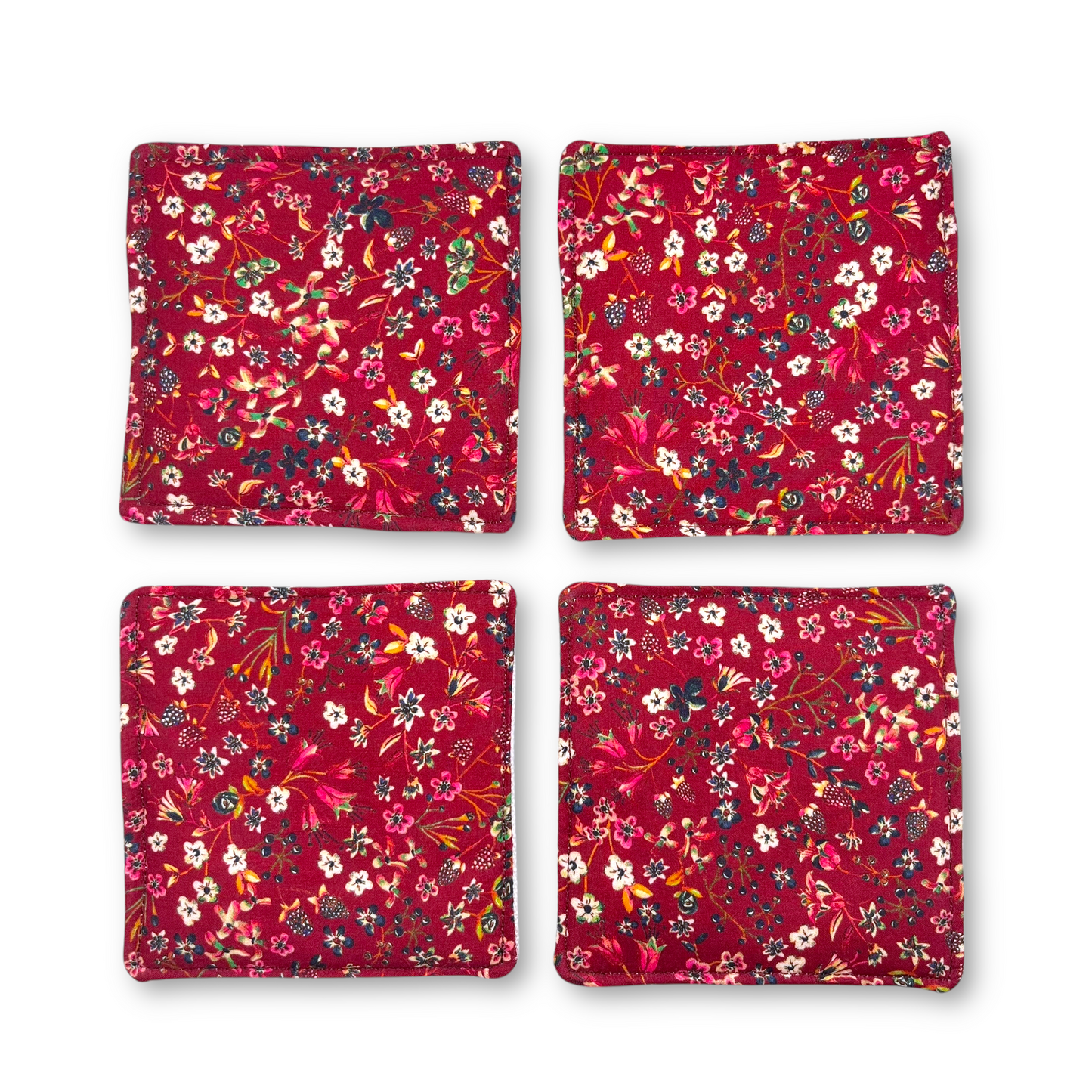 Fabric Coasters (Set of 4) - Liberty Donna Maroon