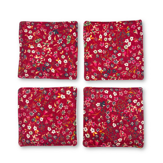 Fabric Coasters (Set of 4) - Liberty Donna Maroon