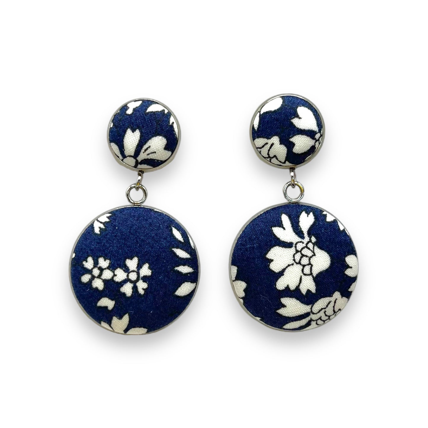 Button Earrings - Liberty Capel Royal