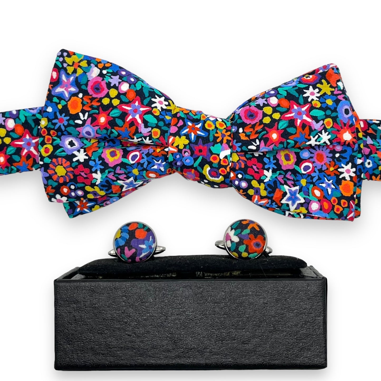Bow Tie & Cufflinks Matching Set - Liberty Dazzle