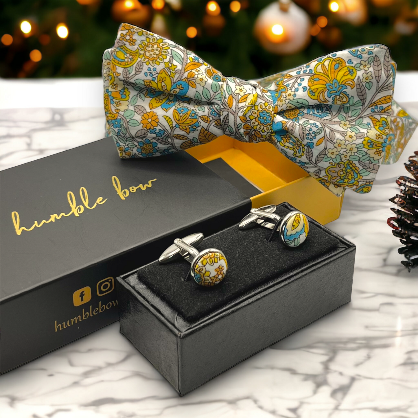 Bow Tie & Cufflinks Matching Set - Liberty Teresa