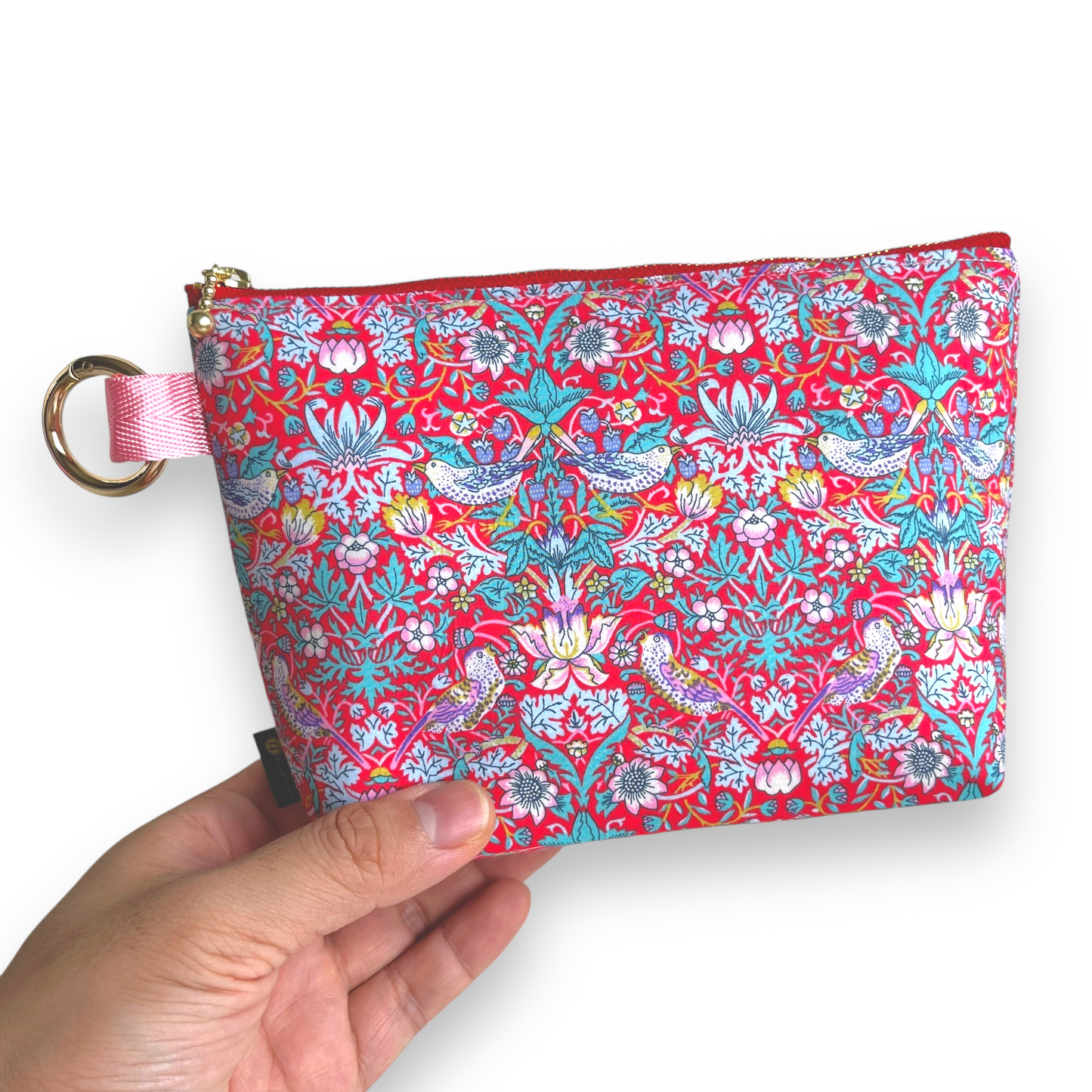 Cosmetic Pouch - Liberty Strawberry Thief Red