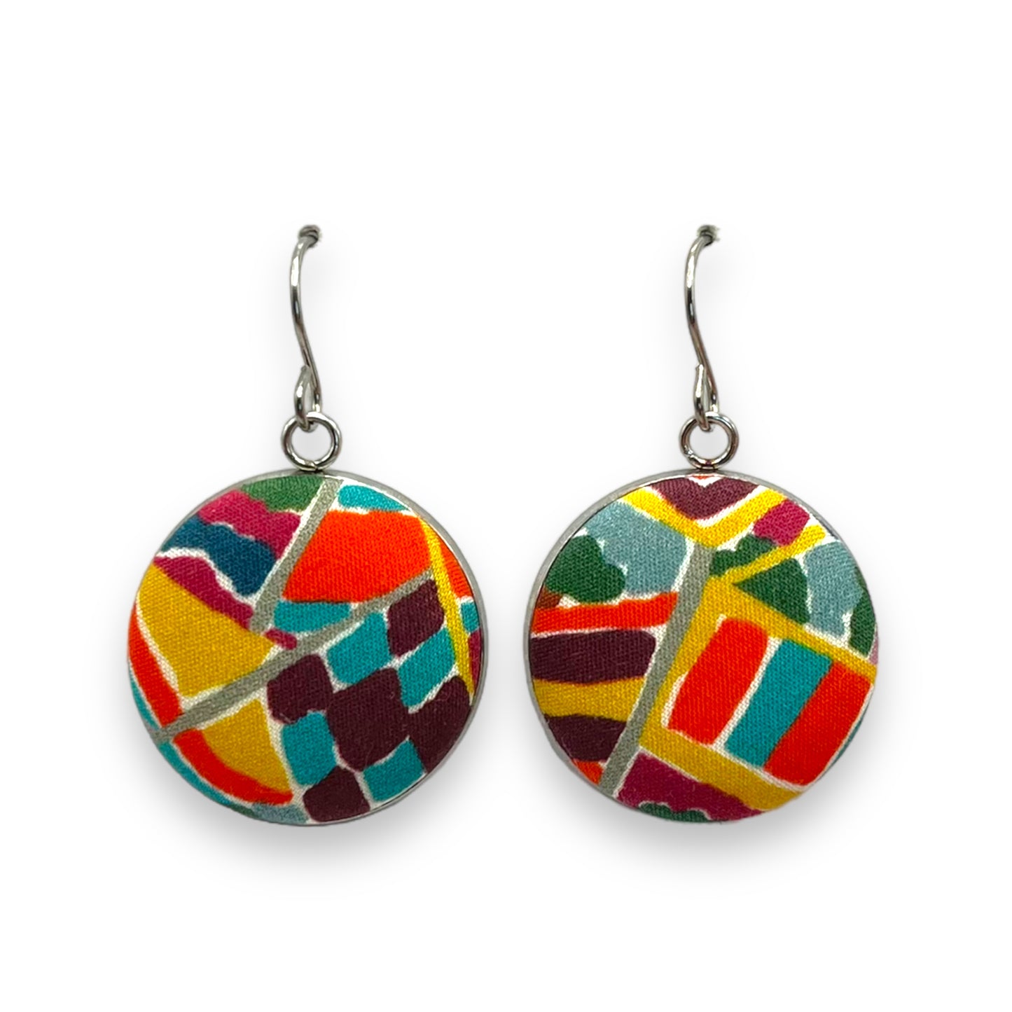 Button Earrings - Liberty Sail Party