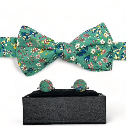 Bow Tie & Cufflinks Matching Set - Liberty Donna