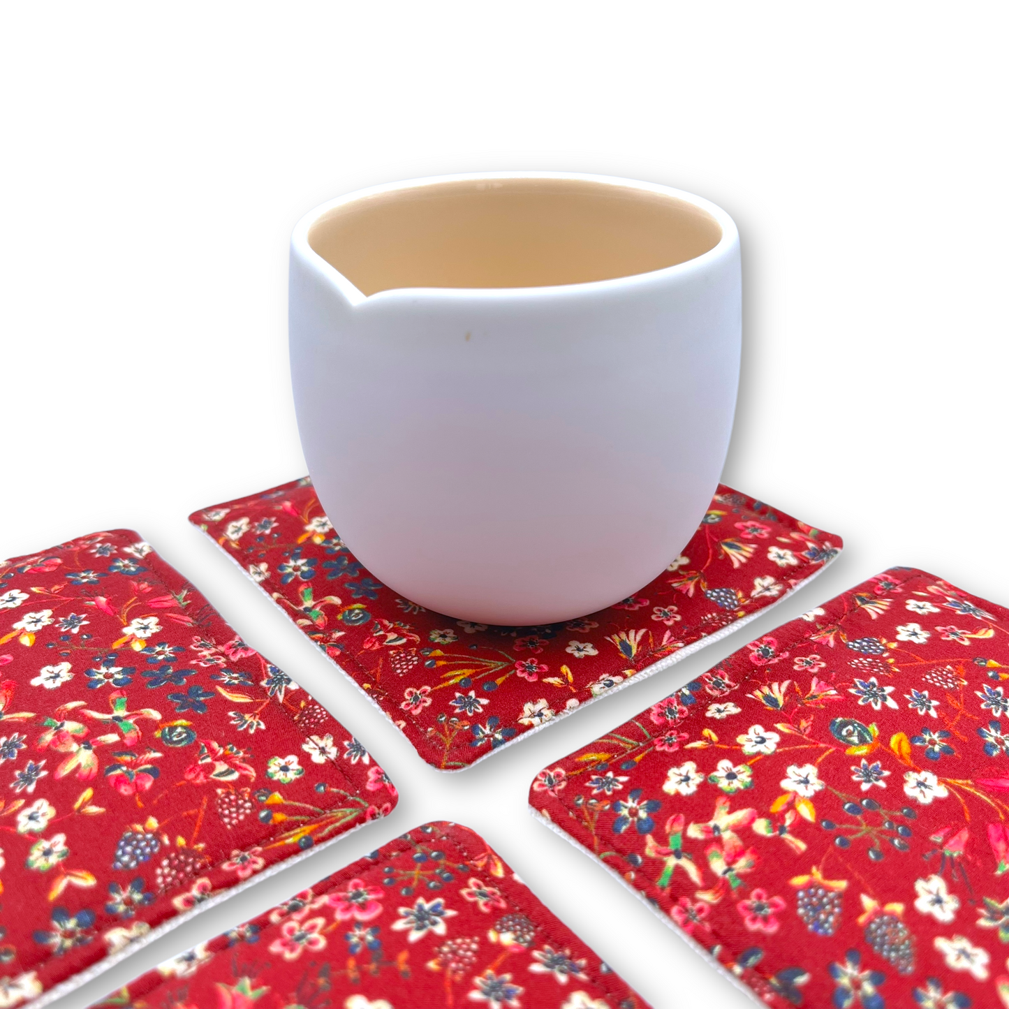 Fabric Coasters (Set of 4) - Liberty Donna Maroon