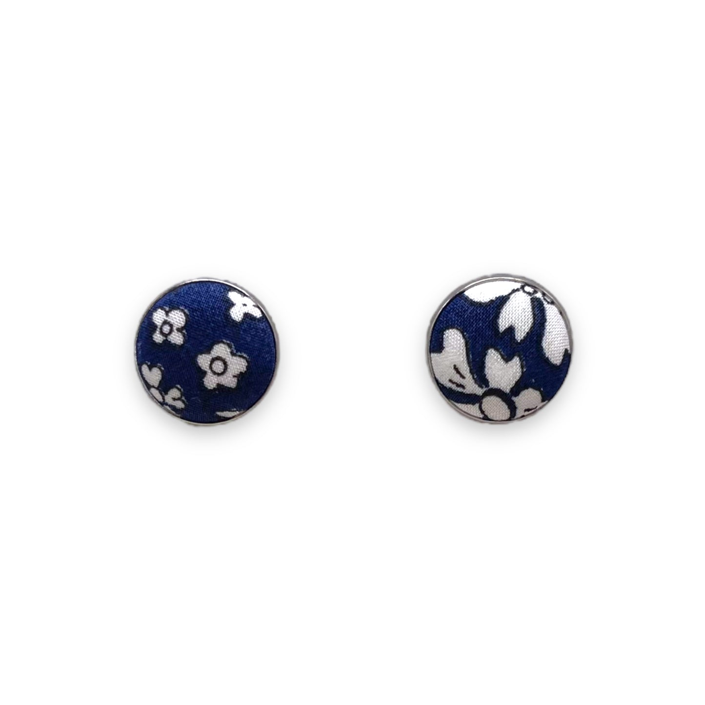 Button Earrings - Liberty Capel Royal