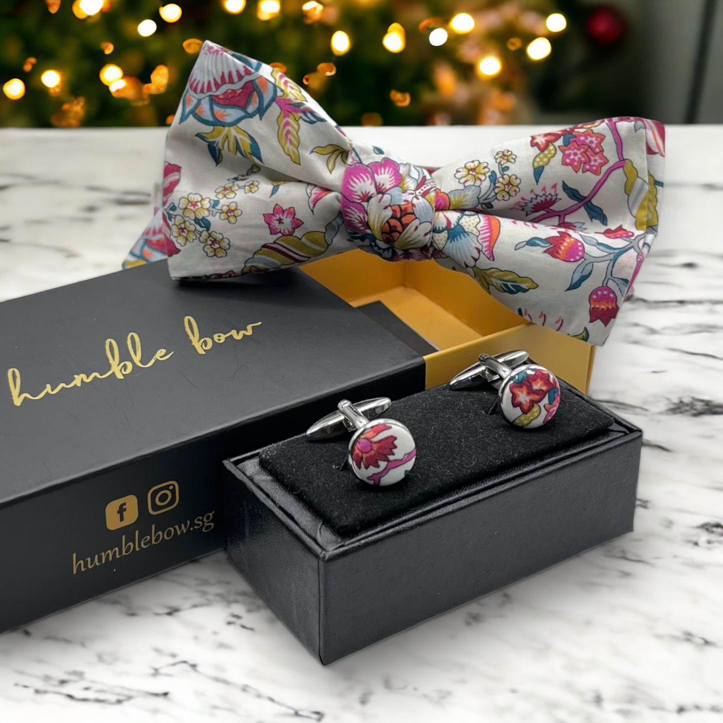 Bow Tie & Cufflinks Matching Set - Liberty Christelle