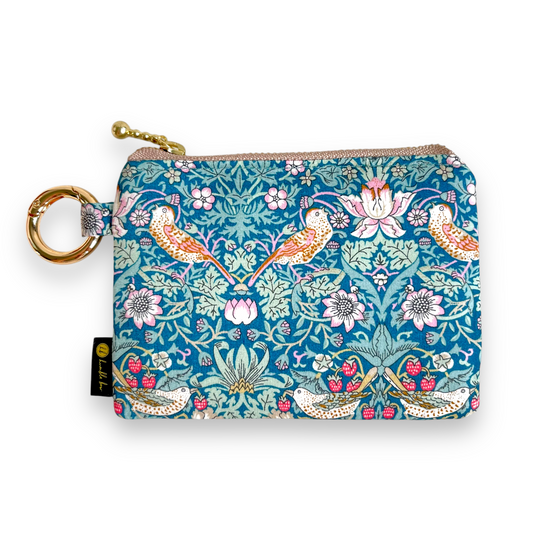 Mini Zip Pouch - Liberty Strawberry Thief Teal