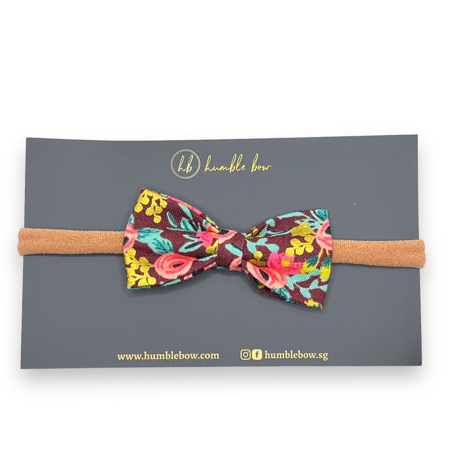 Baby Bow Headband - Rosa Burgundy