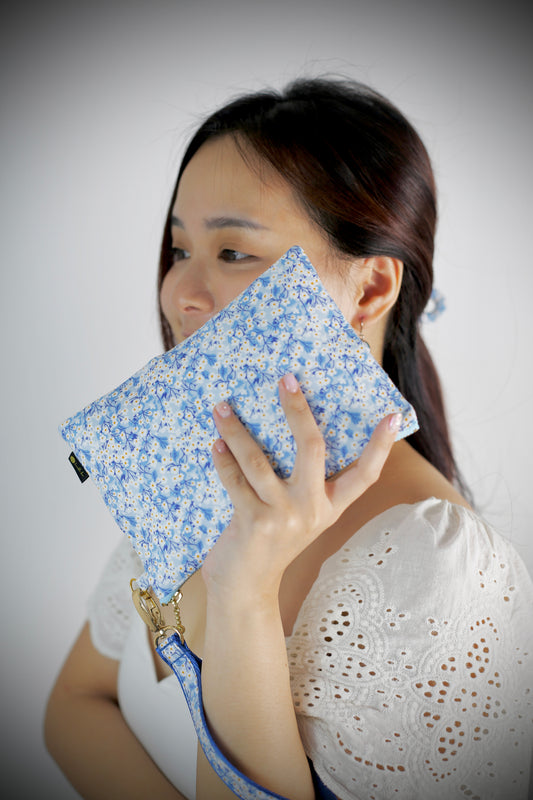 Wristlet Zip Pouch - Liberty Mitsi Blue