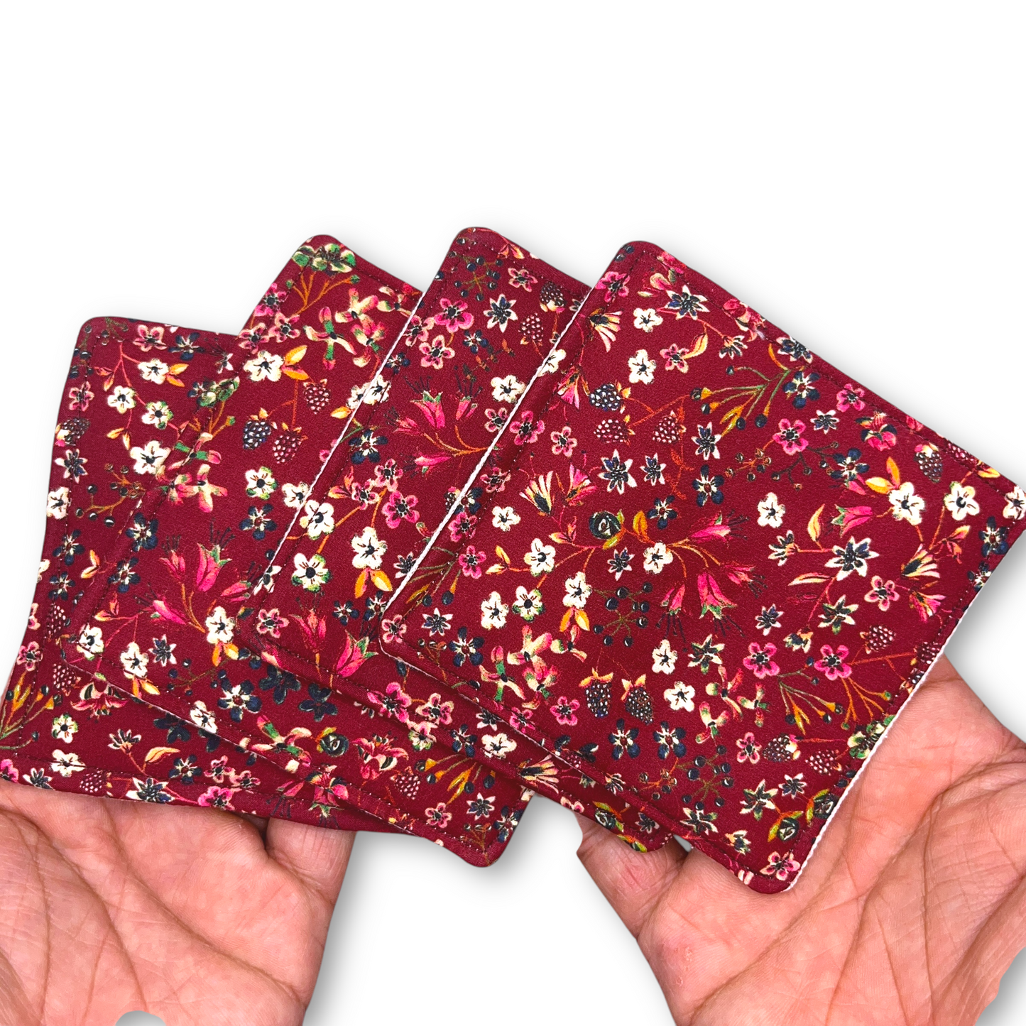 Fabric Coasters (Set of 4) - Liberty Donna Maroon