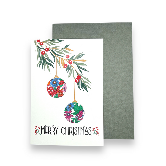 Greeting Card - Christmas Baubles