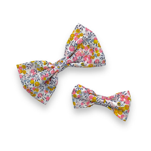 Bow Hair Clip - Liberty Wiltshire Bud Pink