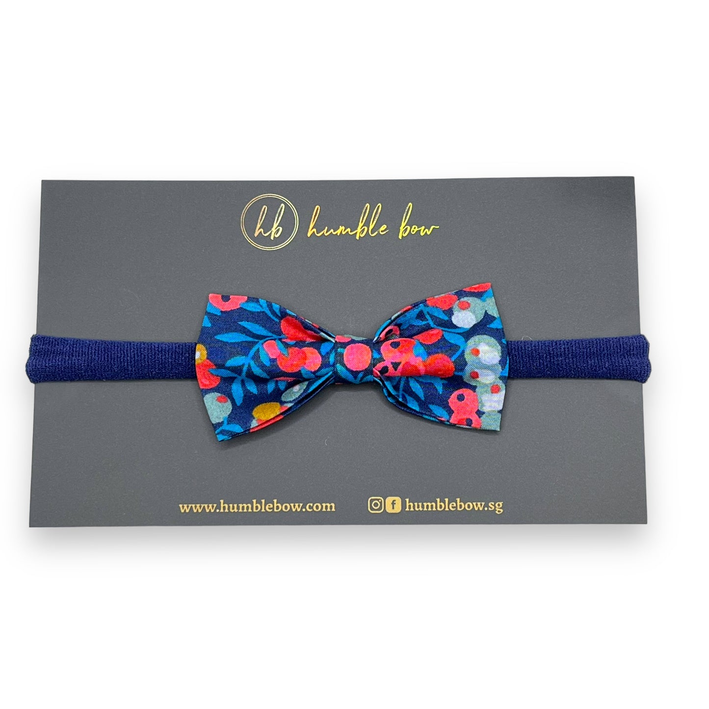 Baby Bow Headband - Liberty Wiltshire Navy