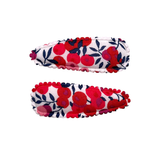 Snap Hair Clips - Liberty Wiltshire Red