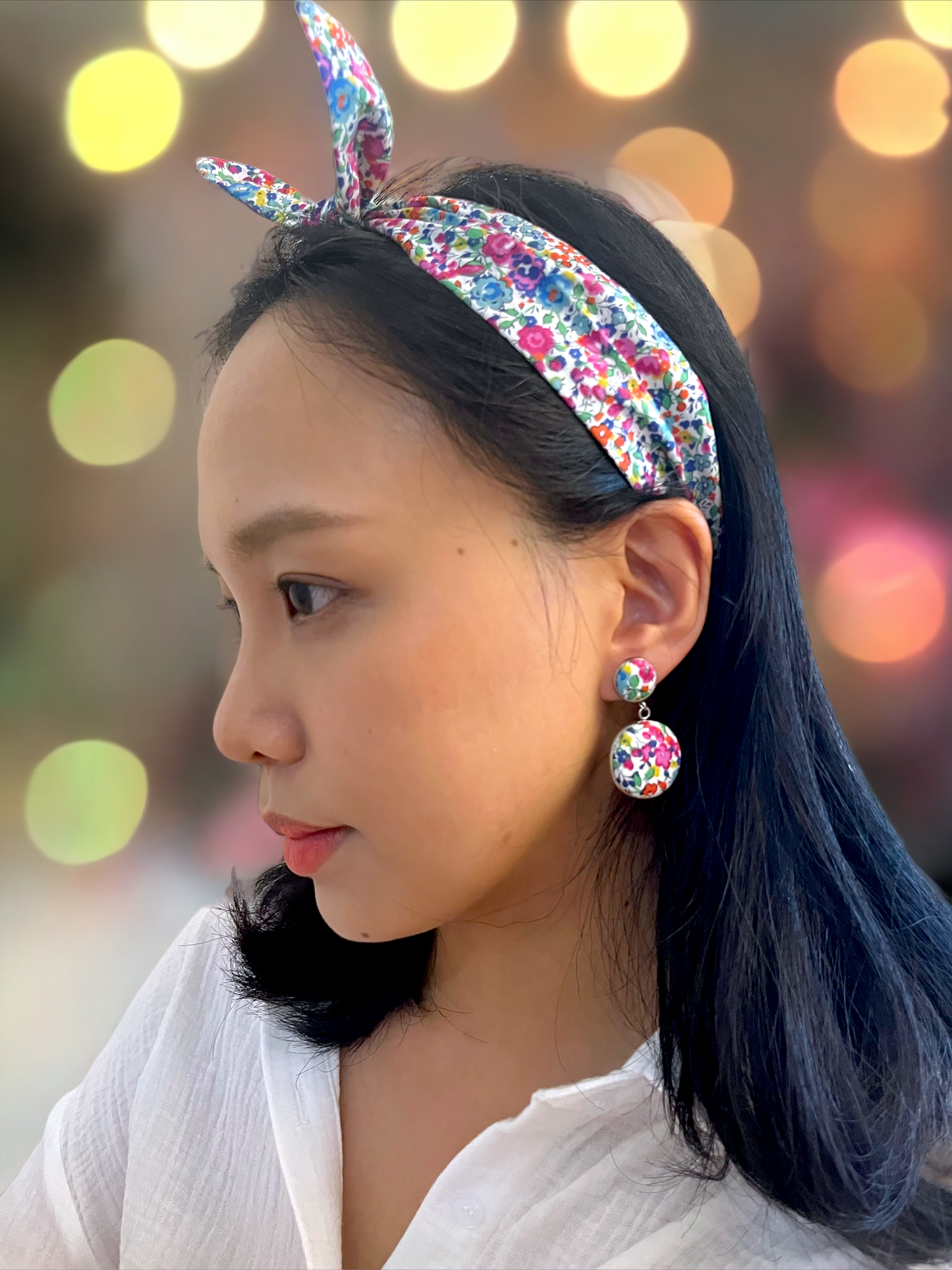 Soft Knotted Hairband - Liberty Mitsi Pink