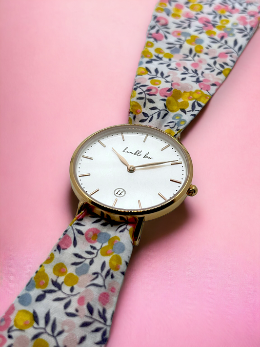 Classic White Watch - Liberty Wiltshire Bud Pink