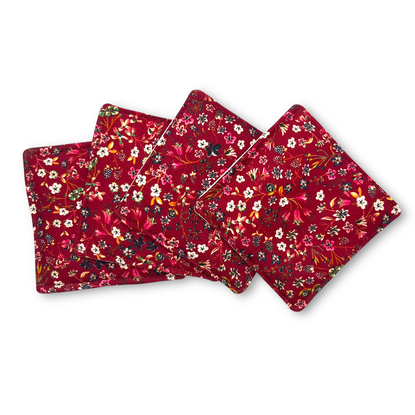 Fabric Coasters (Set of 4) - Liberty Donna Maroon