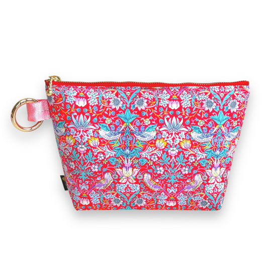 Cosmetic Pouch - Liberty Strawberry Thief Red