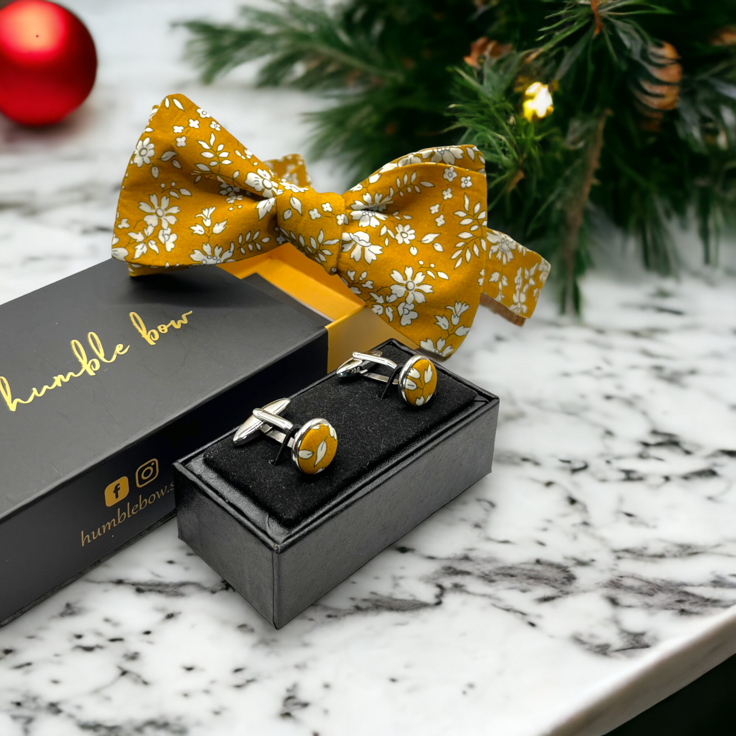 Bow Tie & Cufflinks Matching Set - Liberty Capel Gold