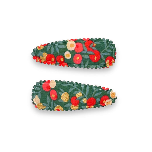 Snap Hair Clips - Liberty Wiltshire Green