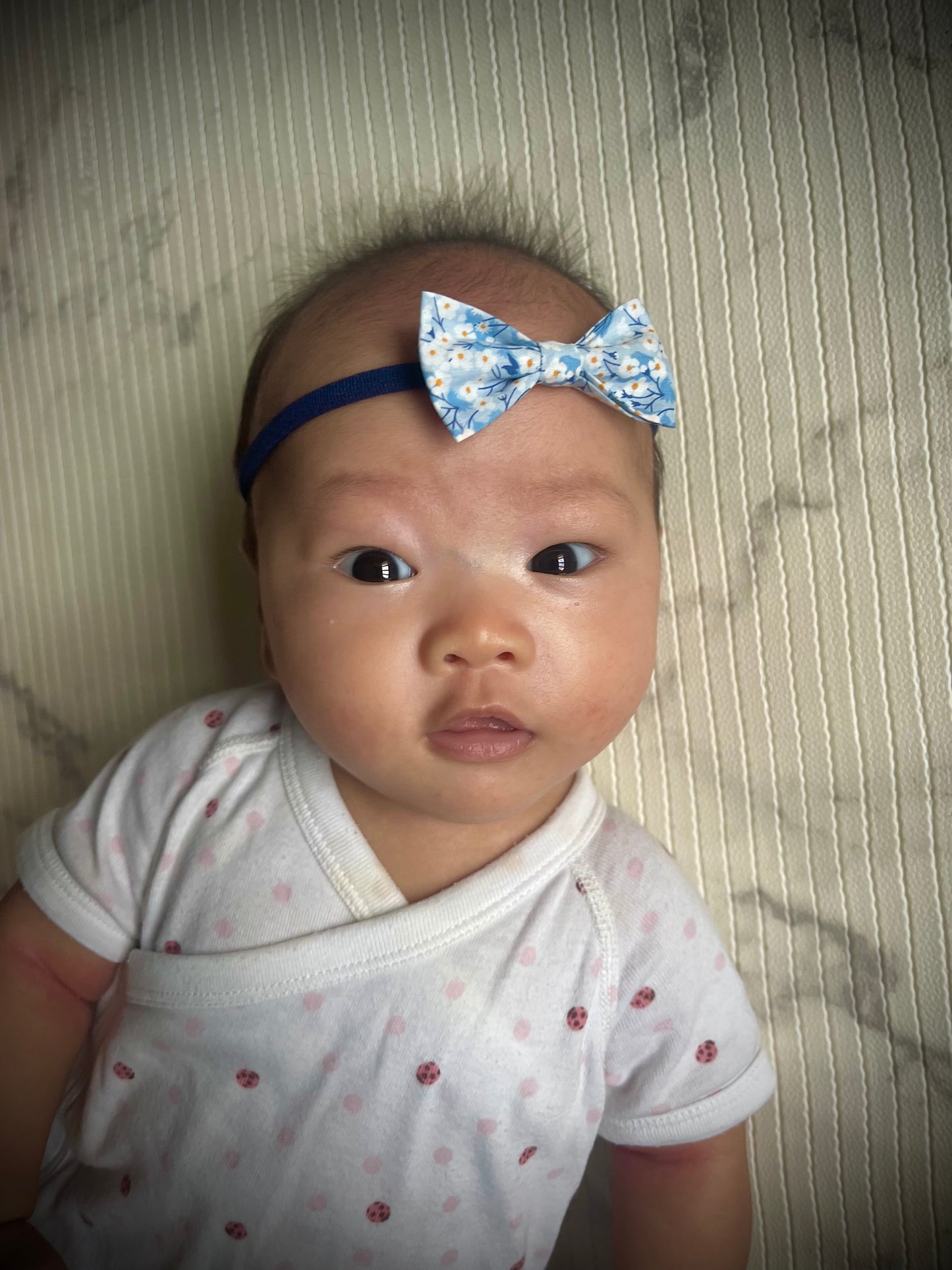 Baby Bow Headband - Liberty Mitsi Blue