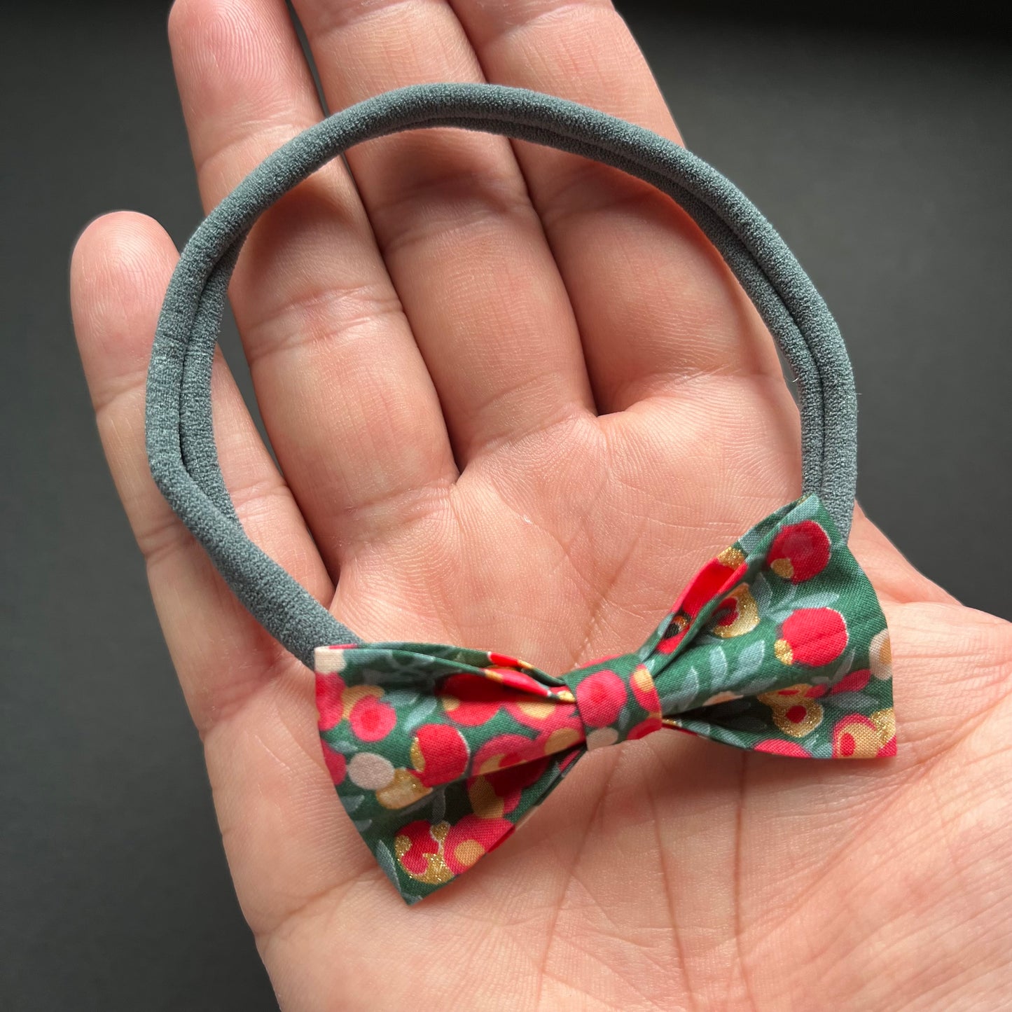 Baby Bow Headband - Liberty Wiltshire Green